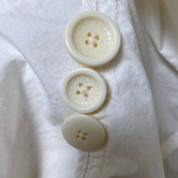 Gap Trenchcoat Size Large Ivory Cream Light Womens Jacket Pea Coat -Imperfect - Picture 8 of 11